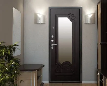 Uși wenge în interior cu sticlă și metal exterior, laminat, PVC,