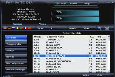 descărcare gratuită Fastsatfinder versiunea Rusă