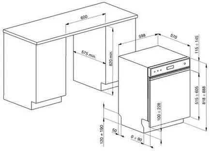 Размери вградени съдомиялни машини, свободностоящ 45 см и 60 см