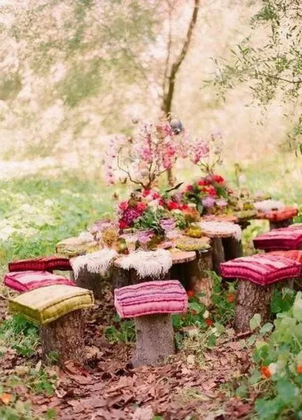 Idei pentru un picnic în decor spațiu de grădină, alegerea de mobilier și veselă