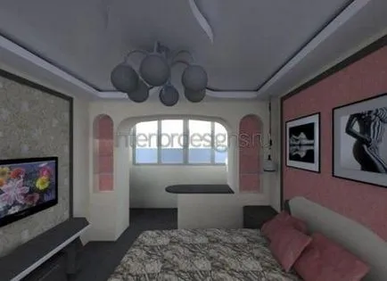 Interior de un dormitor cu un balcon - metode moderne de reamenajare