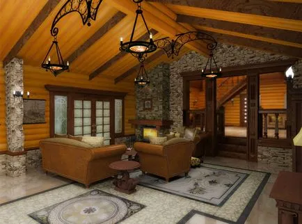 Interioarele de case din lemn (foto 35), în interiorul casei, interioare din lemn, idei, sfaturi