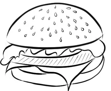 Cum de a desena un hamburger în etape, ❤lessdraw❤