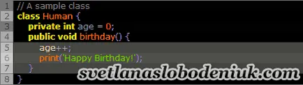 Начинът, по който се организира кода в статията - на автора на блога Светлана Slobodenyuk