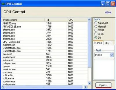 Cum se configurează controlul cpu