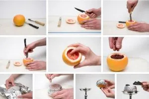 Cum sa faci o narghilea pe un grapefruit sau o portocala