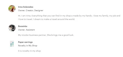 Як грамотно заповнити about page на etsy (page) Як грамотно заповнити about page на etsy