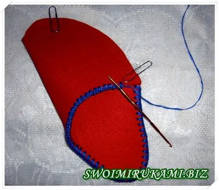Как да направите от обичайните чехли, изработени от филц с техните ръце работилница, блог Галина Shpak