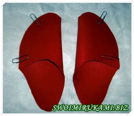 Как да направите от обичайните чехли, изработени от филц с техните ръце работилница, блог Галина Shpak