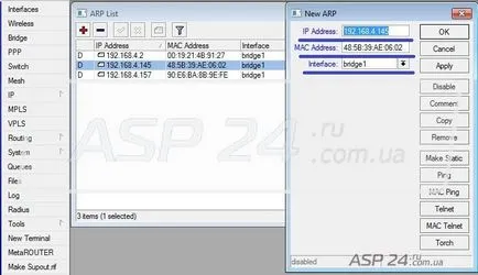 MikroTik și tabelul arp