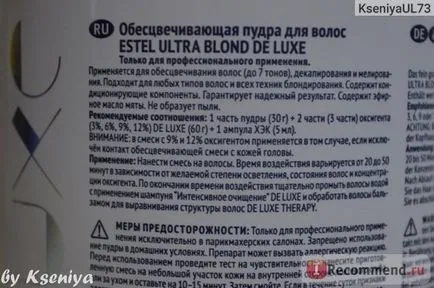 pulbere microgranular pentru albirea Estel de lux blond ultra - «pentru evidențierea destul