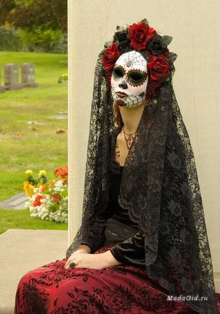 Moda si stilul de imagine Santa Muerte Halloween