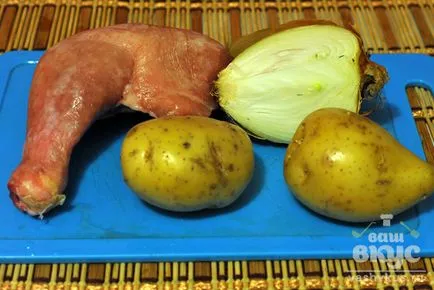 Leg prăjit cu cartofi (un pas cu pas fotografii rețetă)