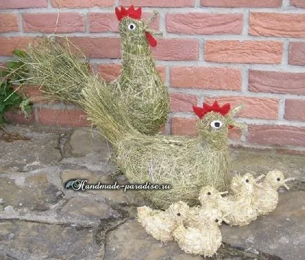 Cocks и кокошки от сено и слама