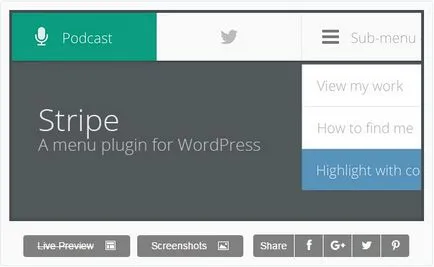 Plugin pentru WordPress la meniu, un meniu drop-down