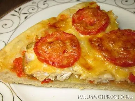 Pizza csirkével - lépésről lépésre recept fotókkal, és finom és egyszerű