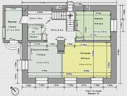 Dispunerea și desene ale caselor de la un bar 6x6, 8x8, 9x9, 8x10 6x8, pod 10x10 cu sau fără