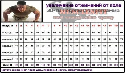 Програмата за обучение - лицеви опори, musclesfit