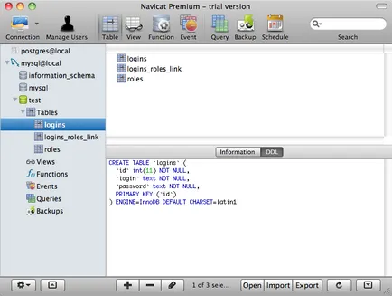 Program Mac Navicat - szerkesztés adatbázis