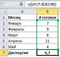 дисперсия изчисляване в ексел - прави оценка на параметъра население