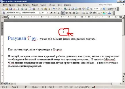 Разберете! Как да се преброят на страниците Word