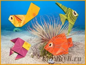 Fish Origami pentru copii cu vârsta de 6-7 ani, Scribble