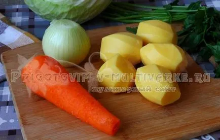 Káposztaleves friss káposzta, csirke, lépésről lépésre recept fotók