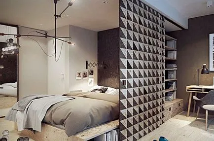 Dormitor și camera de zi într-o singură cameră - Design