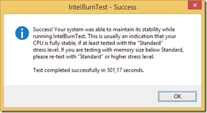 Stresul test de CPU prin IntelBurnTest, asistență în eliminarea ecran albastru de deces (BSOD)