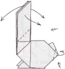 Reakcióvázlat origami nyúl - egy összeállítási diagramon a lépéseket origami