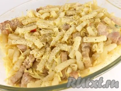 Макарони з м'ясом в духовці - рецепт з фото