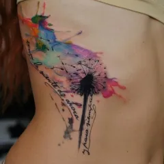 Tatuaj păpădie - valoare desene sau modele tatuaj și fotografii