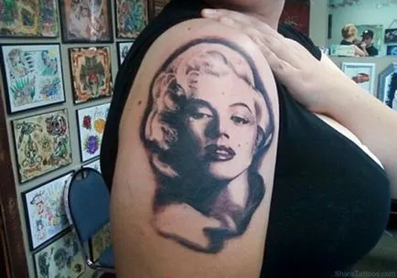 Tattoo Merilin Monro - azaz fotók és vázlatok tetoválás