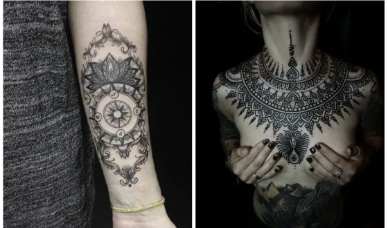 Tatuaje ornamentale, stil special ornamentale și subiecte