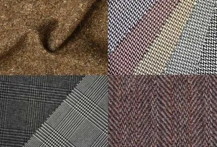 Tweed szövet leírás, fényképek faj, különböző mintákkal