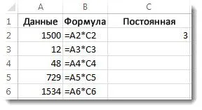 Размножаване на колона от числа за същия брой
