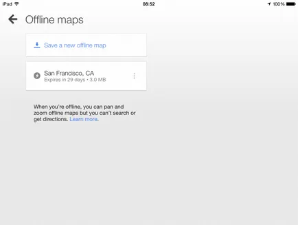 В приложението Google Maps, дори може да спести на офлайн карти