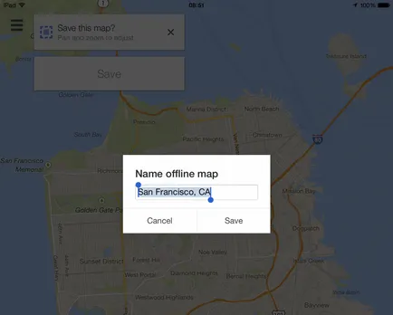 În aplicația Google Maps poate salva chiar hărți offline