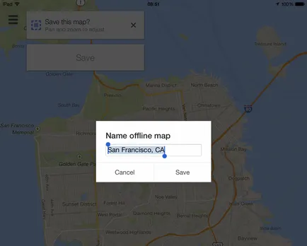 В приложението Google Maps, дори може да спести на офлайн карти