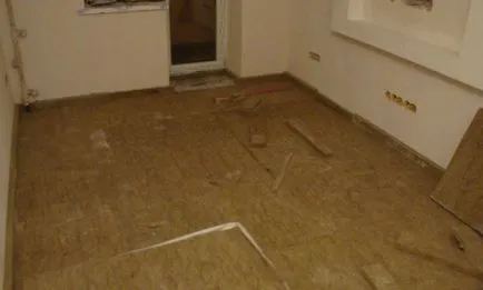 podea izolare fonică sub izolația termică șapă în apartament, materialele plutitoare sub șape, fotografii și