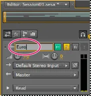 Adobe Audition fő többsávos szerkesztő ellenőrzések