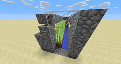 fermă automată din trestie în Minecraft