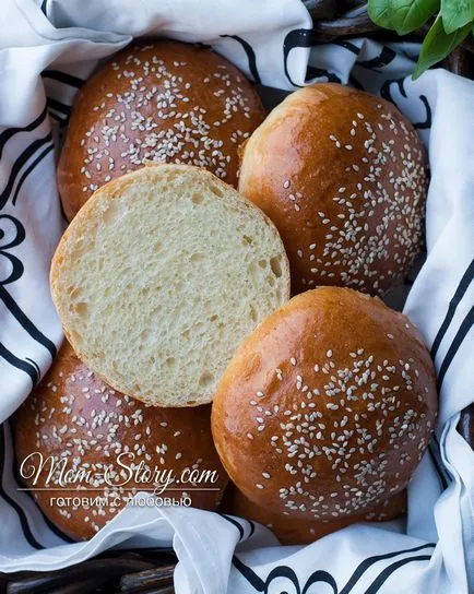 Burger zsemlét a legjobb recept lépésről lépésre fotók