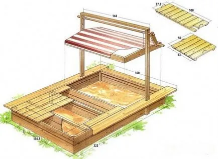 Gyermekek sandbox tervrajzok