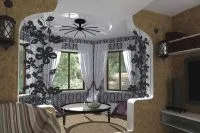 Дизайн вітальні з еркером