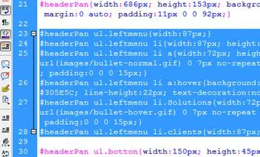 Dreamweaver menü szerkesztő, css