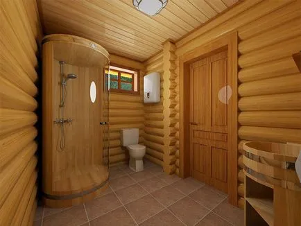 интериор Баня в дървена къща съоръжения за обучение и възможност за избор водопроводчици