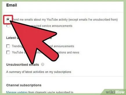 Cum de a modifica setările de e-mail de pe YouTube