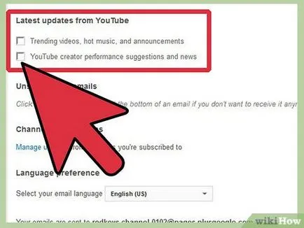 Cum de a modifica setările de e-mail de pe YouTube