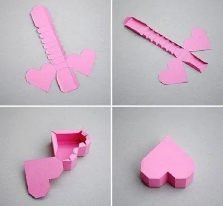 Как да си направим кутия с ръцете си сърце, оригами кутия